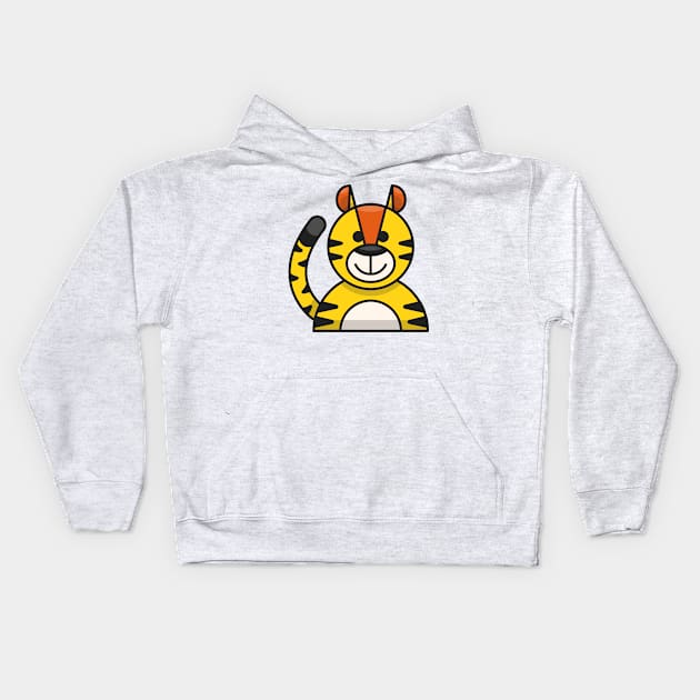 Jaguar Head Cartoon Illustration Kids Hoodie by Mako Design 